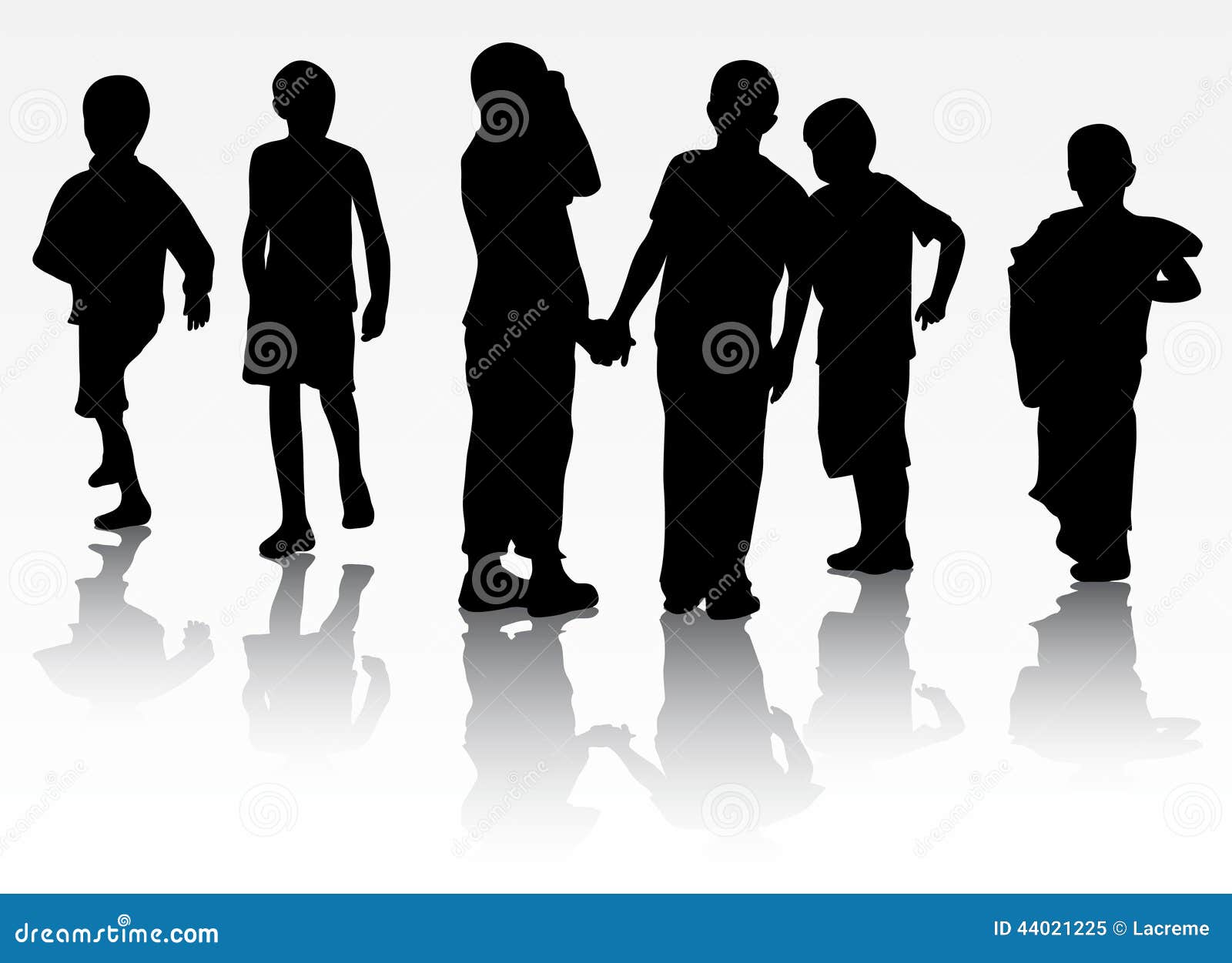 Download Boy silhouette stock vector. Illustration of little, black - 44021225