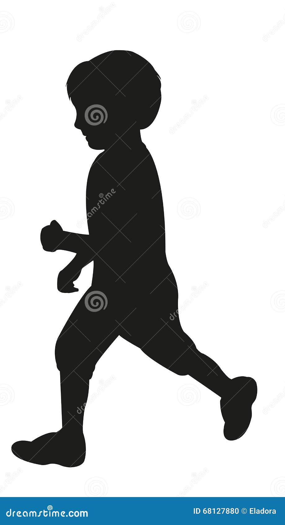 Download A boy silhouette vector stock vector. Illustration of black - 68127880