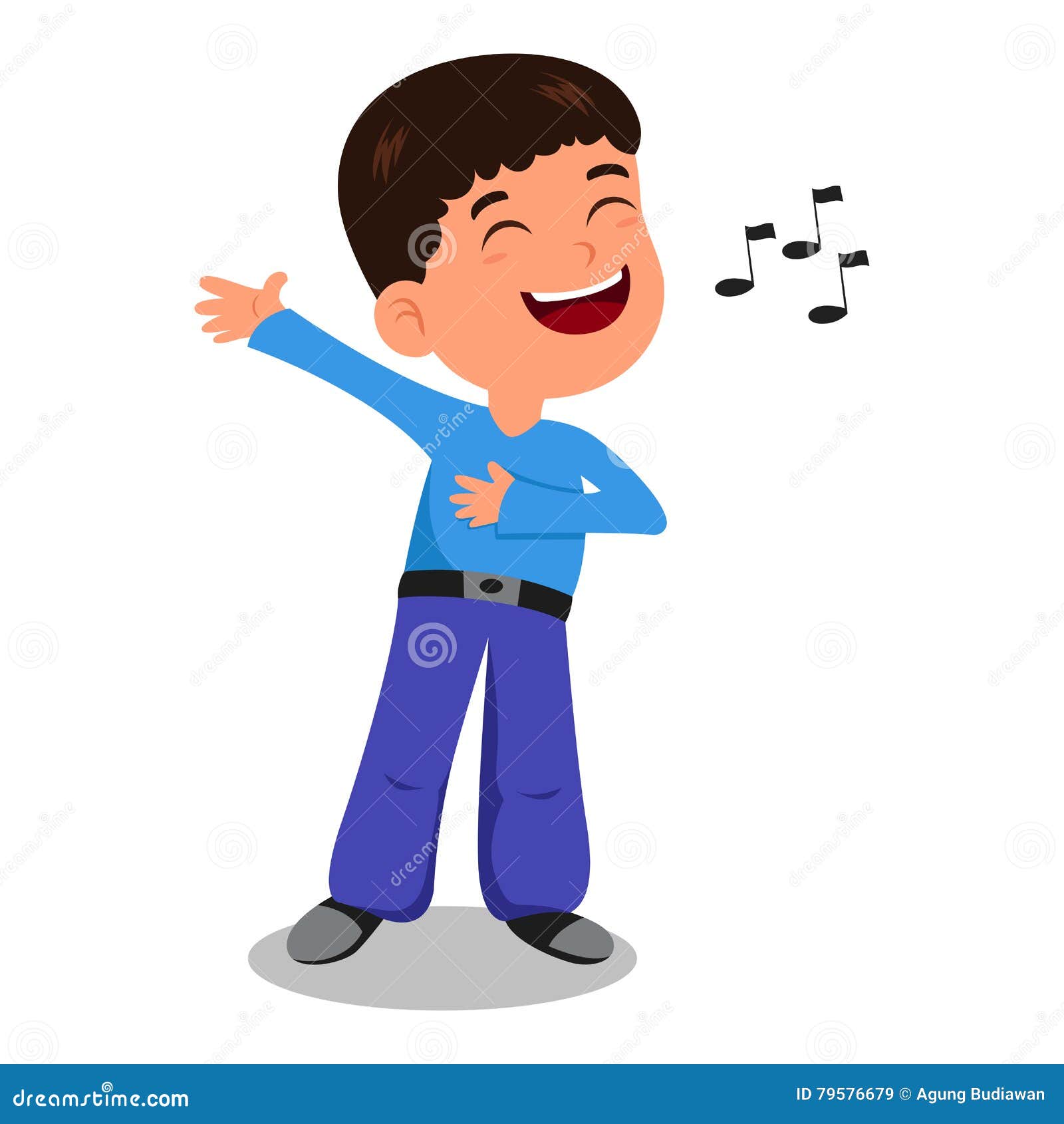 The Boy Sing a Song stock vector. Image of alone, cute 