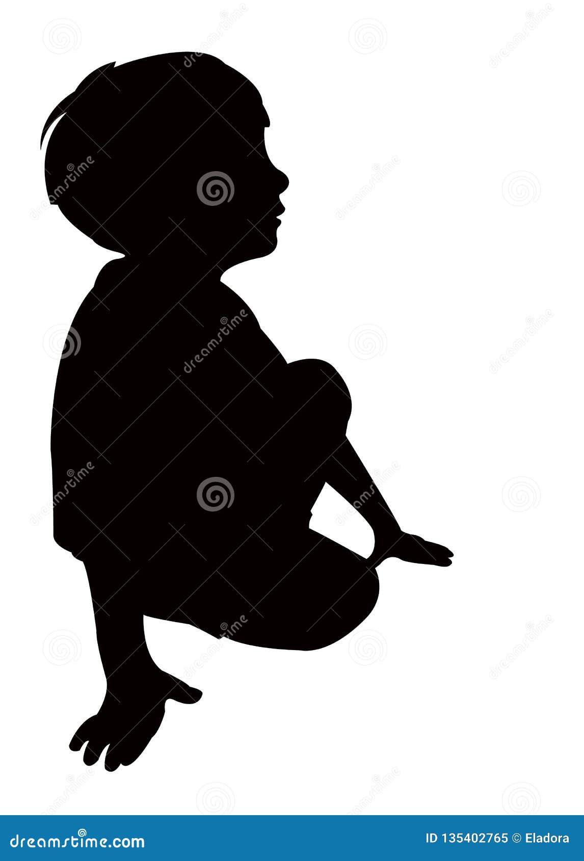 A Boy Sitting Body Silhouette Vector Stock Vector Illustration Of