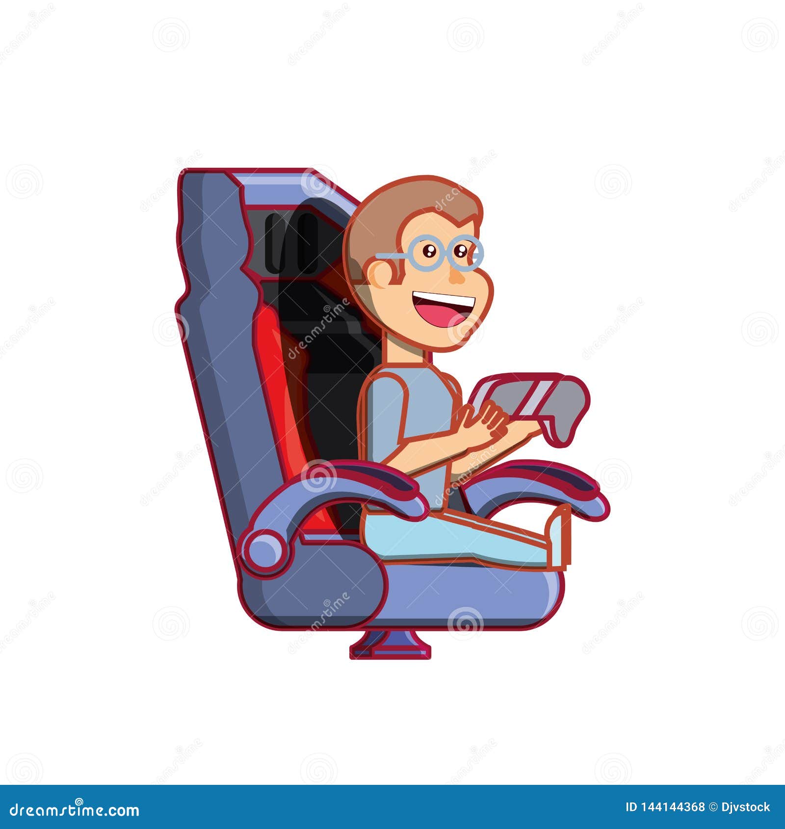 Boy Sitting Playing Video Game Stock Illustration Illustration of human, icon 144144368