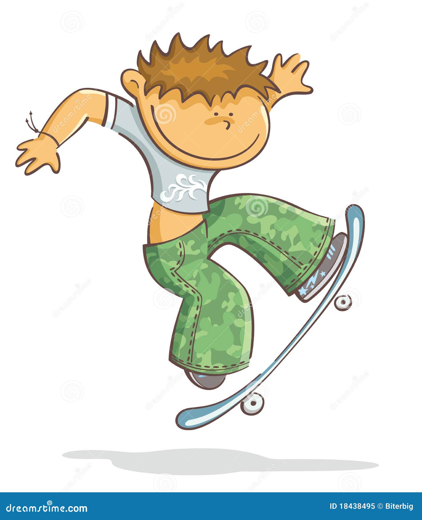 Boy with skate stock vector. Illustration of life, child - 18438495