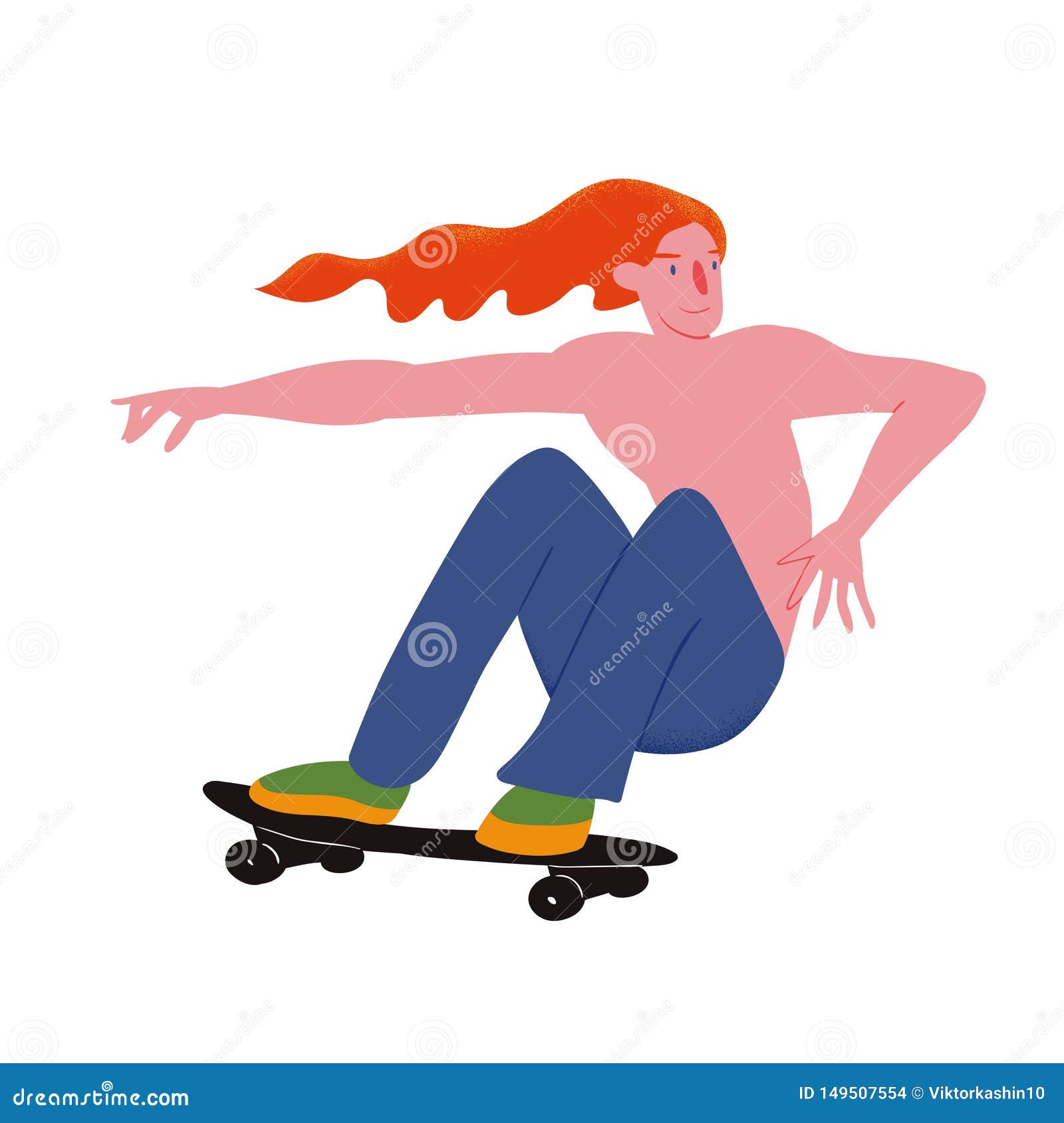 Naked Skateboard Girl