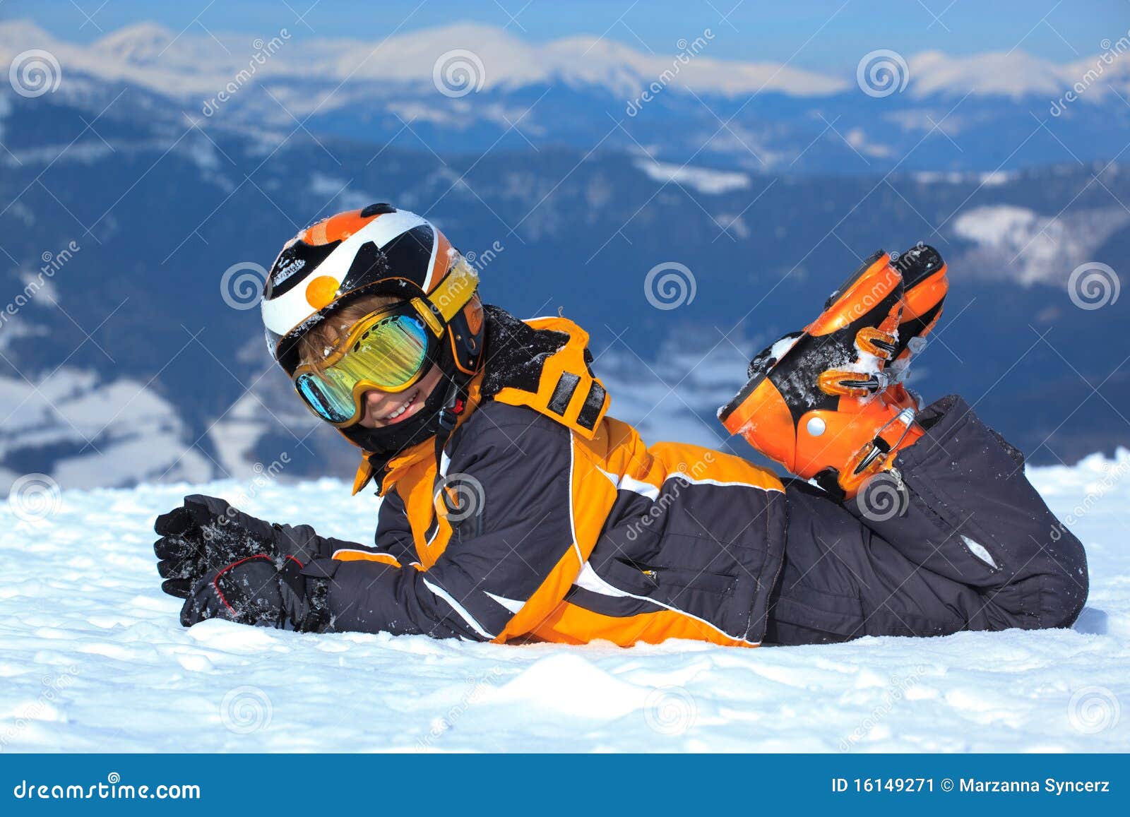 Boy with Ski Clothes in Alps Stock Image Image of closeup, frozen
