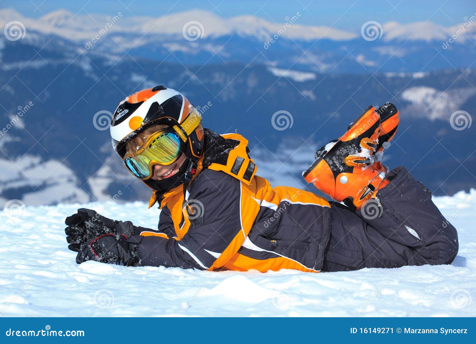 Boy with Ski Clothes in Alps Stock Image - Image of closeup, frozen ...
