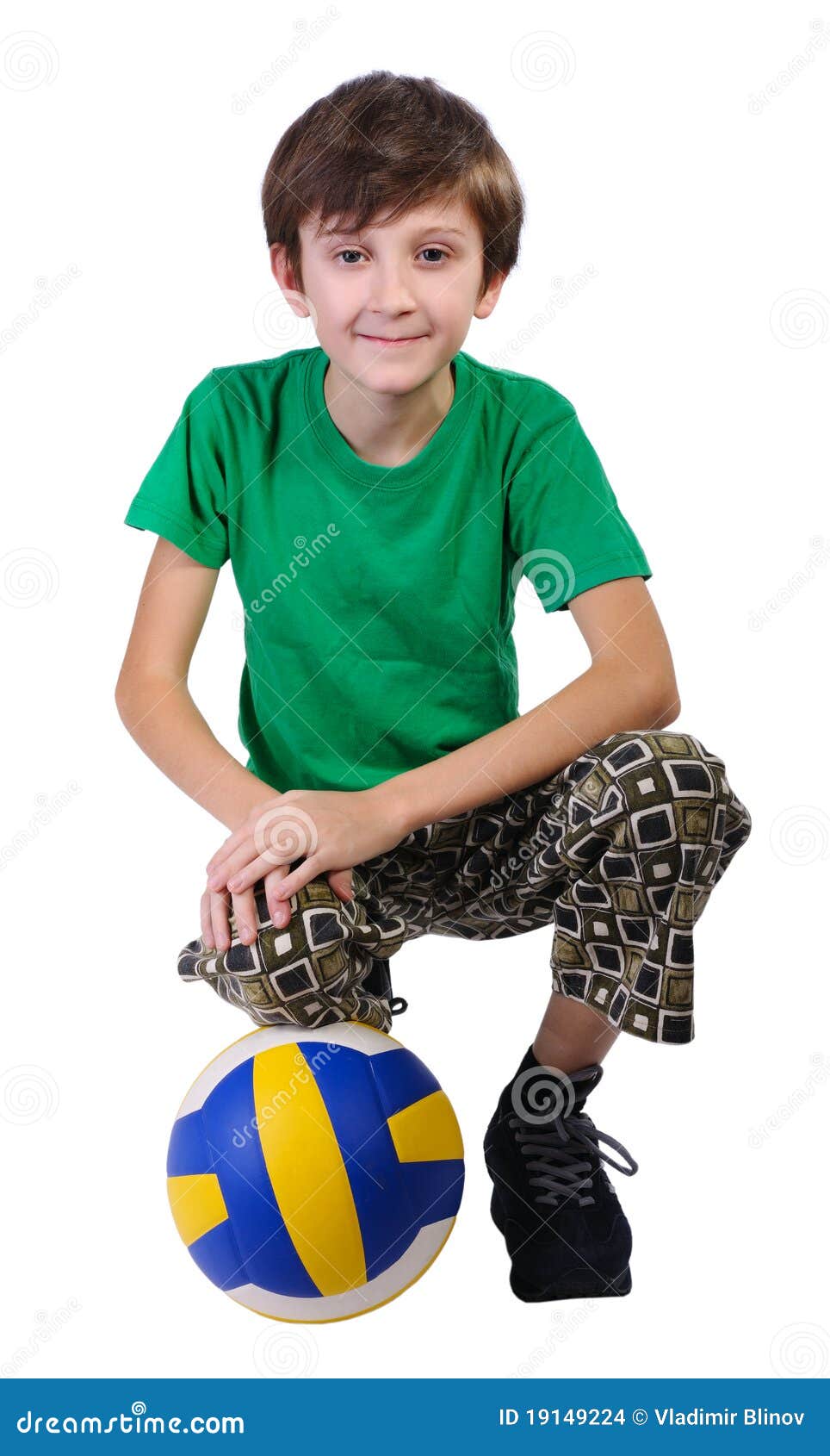 Boy with a Soccer Ball, Isolated. Stock Photo - Image of game ...