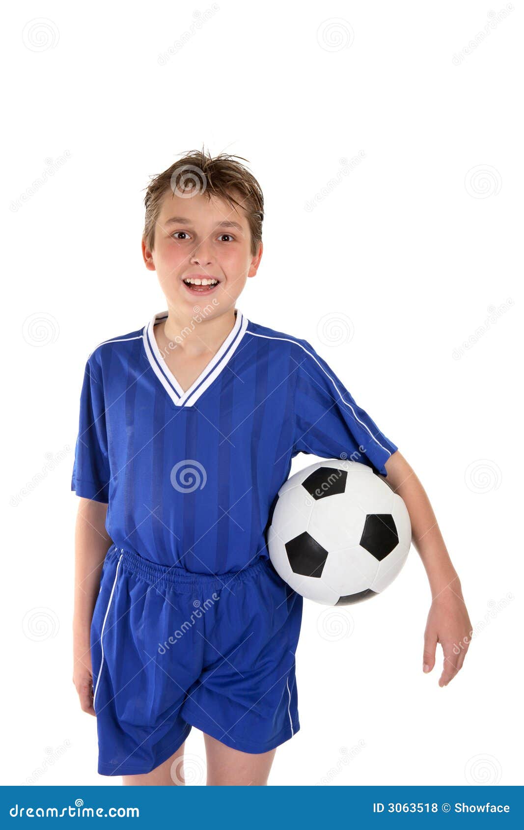 Boy in soccer uniform stock photo. Image of child, happy 3063518
