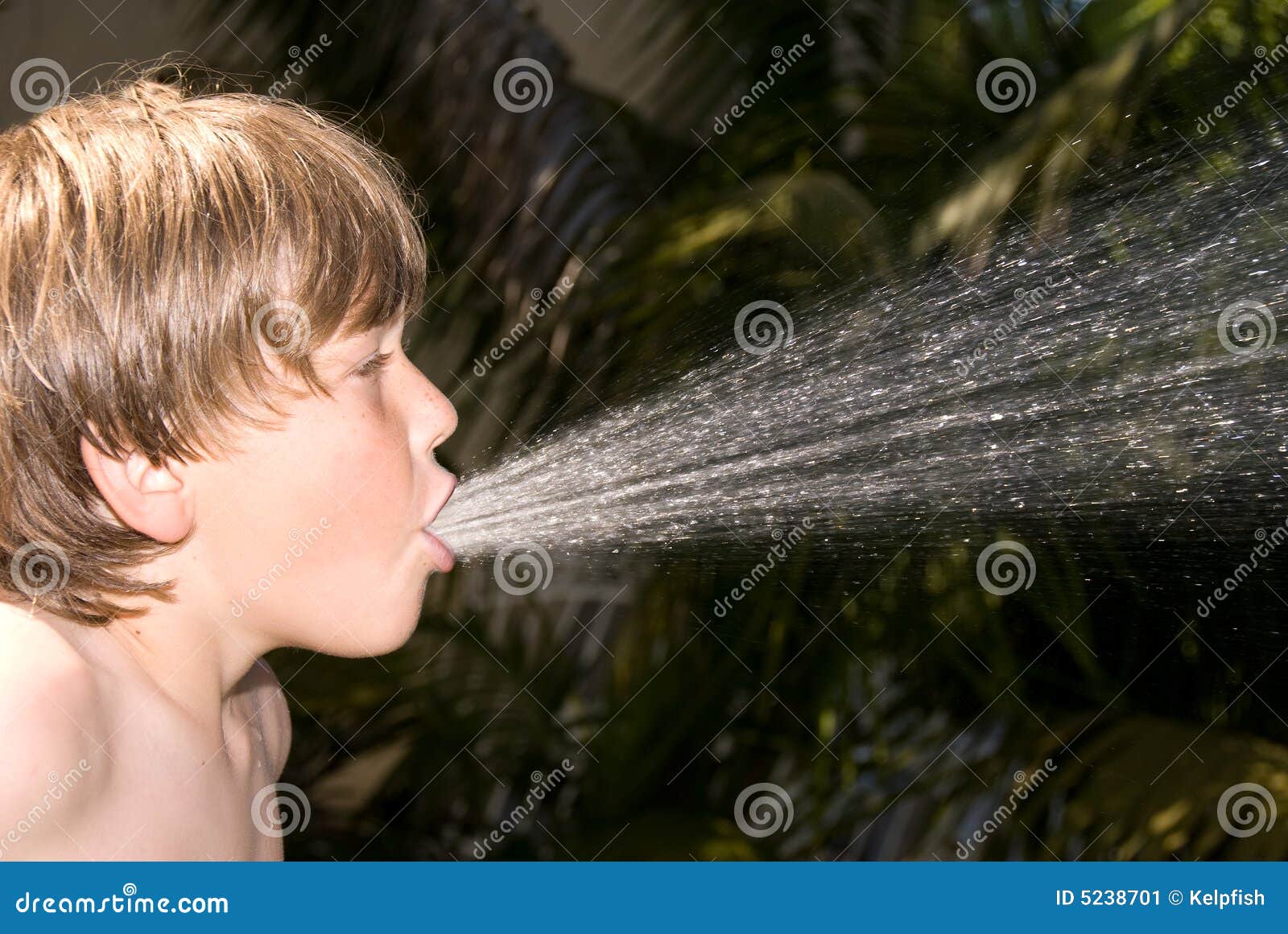 spitting out water