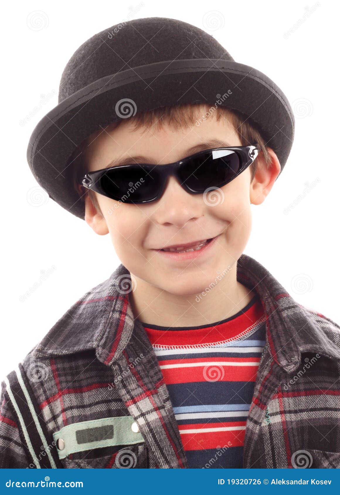 Boy with Sunglasses and Hat Stock Photo Image of portrait, childhood
