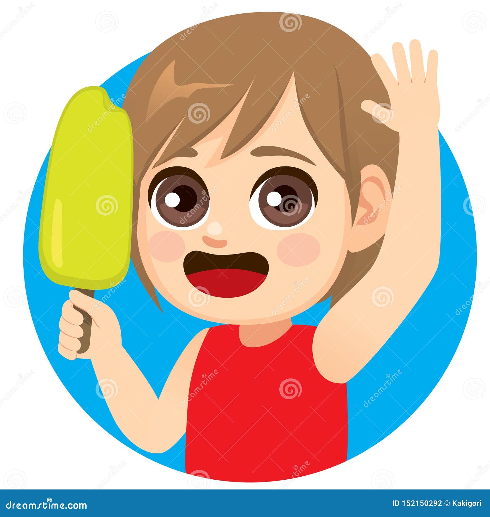 Download Boy Sweet Ice Cream Popsicle Stock Vector - Illustration of enjoying, character: 152150292