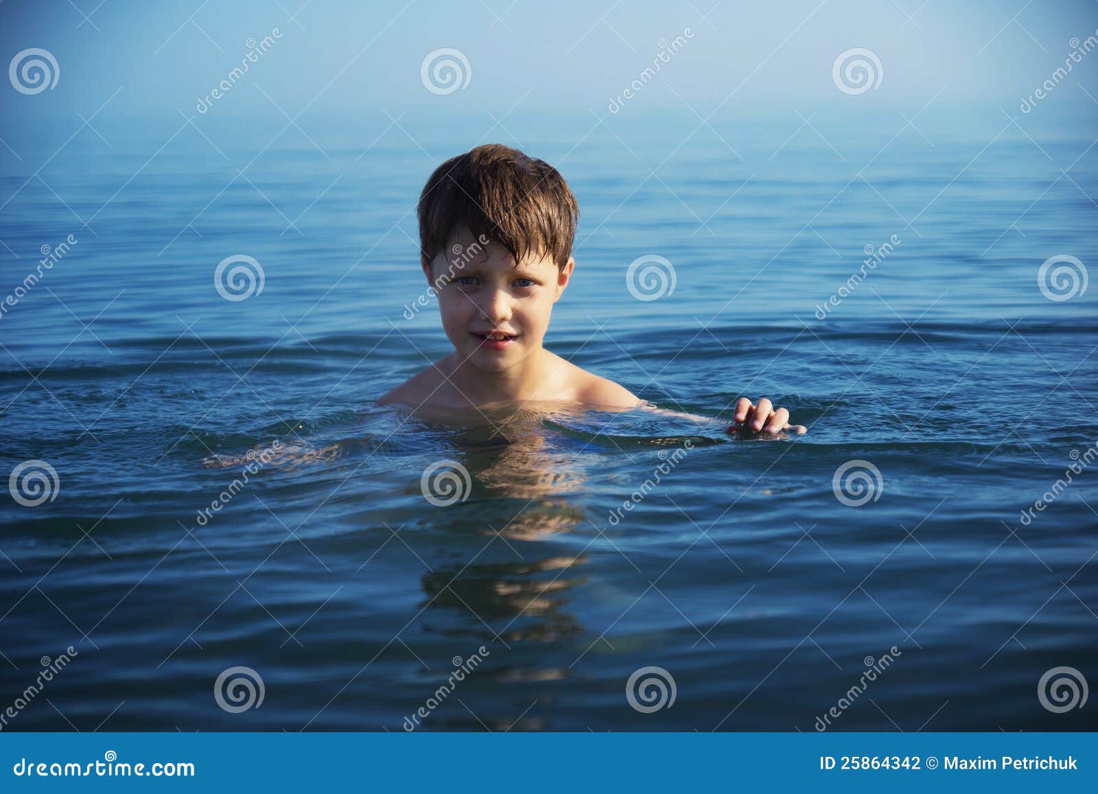 Boy swimming stock photo. Image of happy, childhood, nature 25864342
