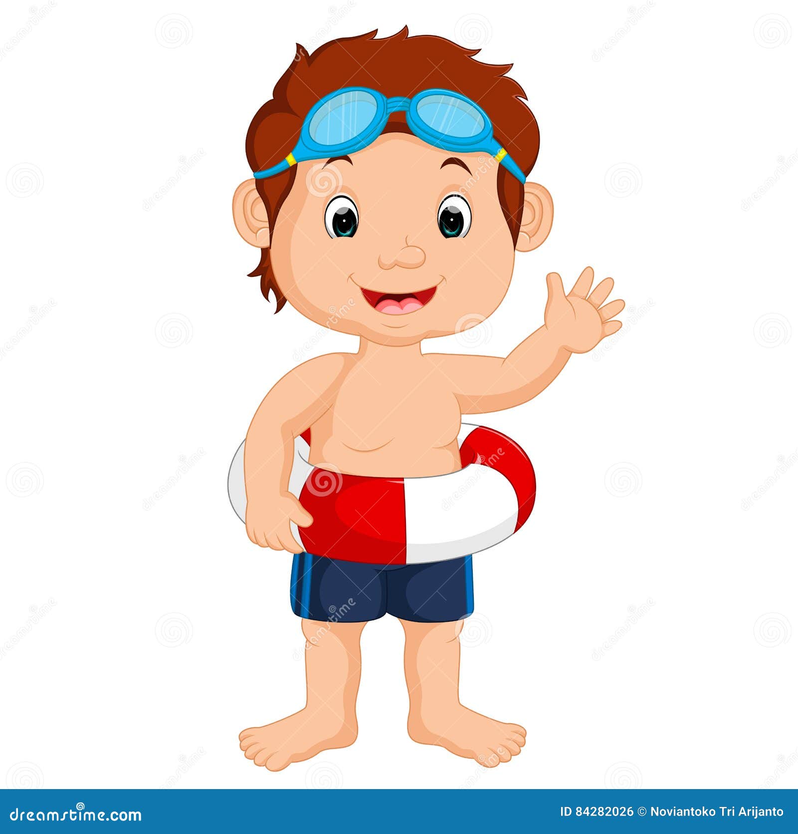 Boy swimming stock vector. Illustration of white, kids 84282026