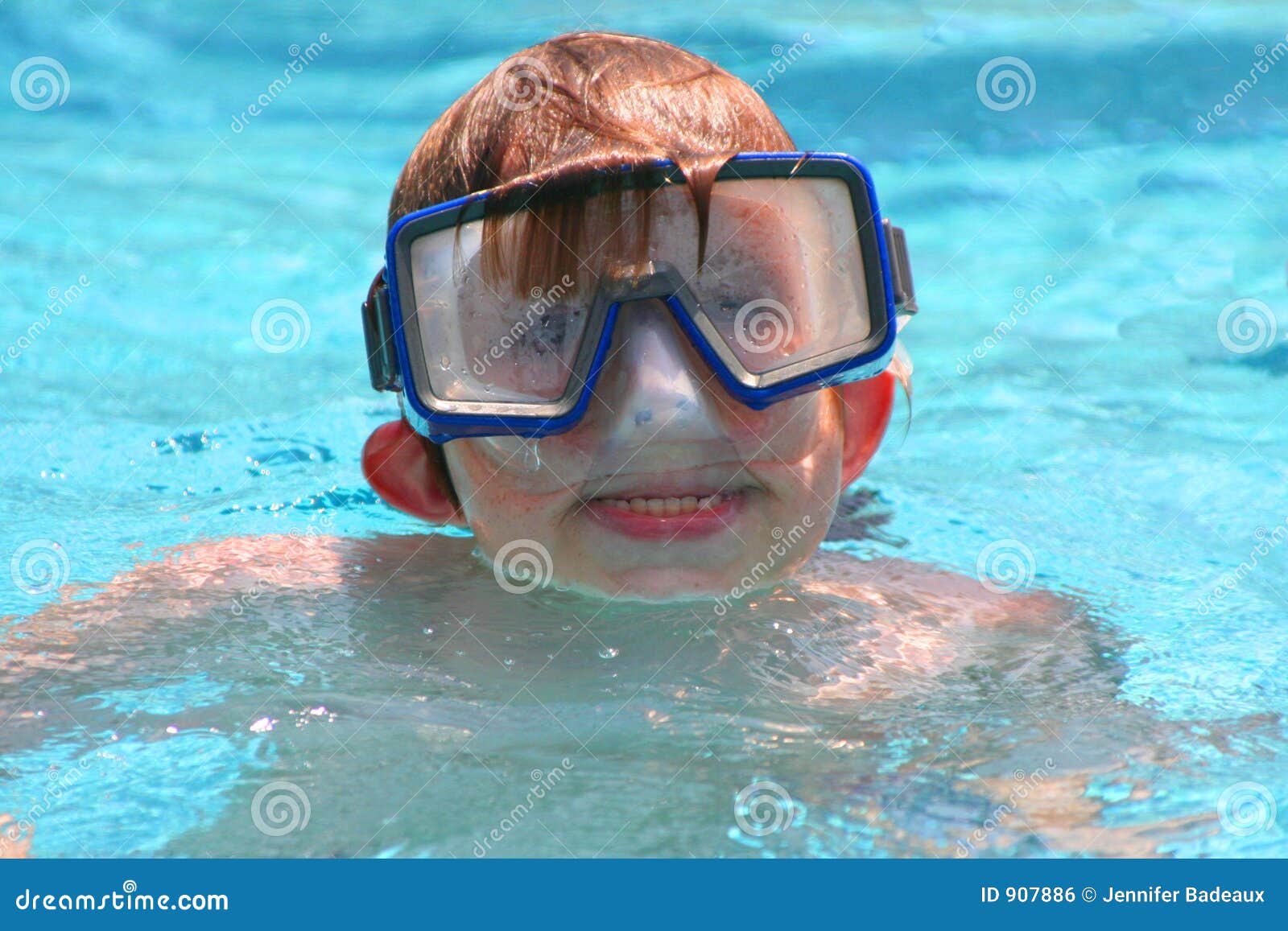 Boy swimming with Mask stock photo. Image of swim, playing 907886