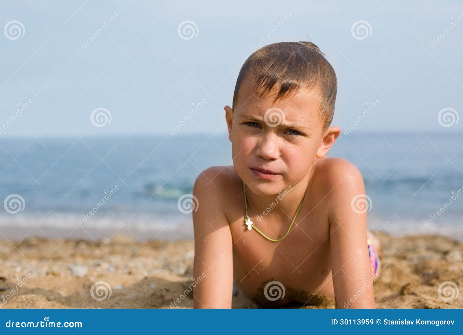 Boy after swimming in sea stock image. Image of happy - 30113959