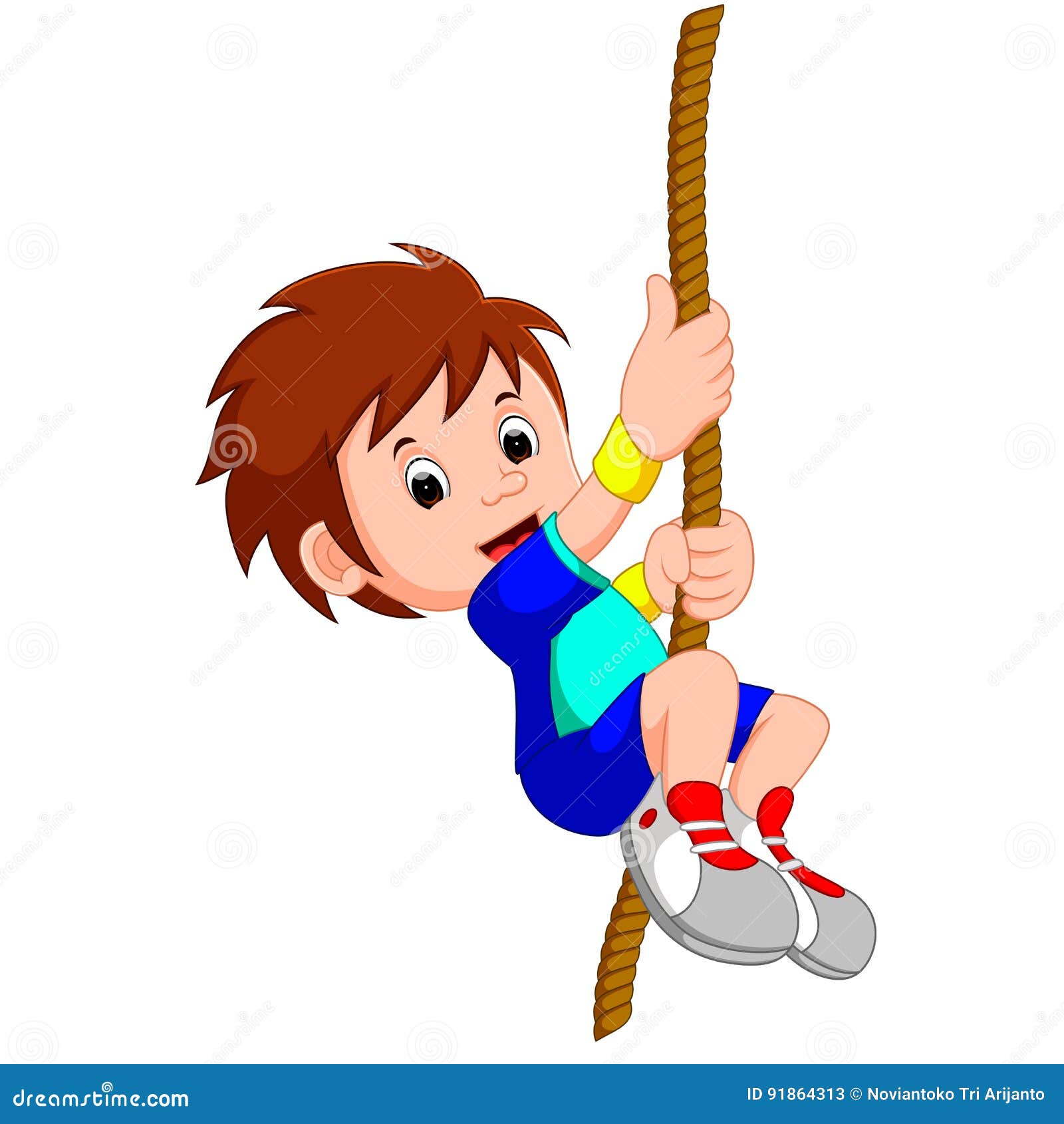 Boy swinging on a rope stock vector. Illustration of little 91864313