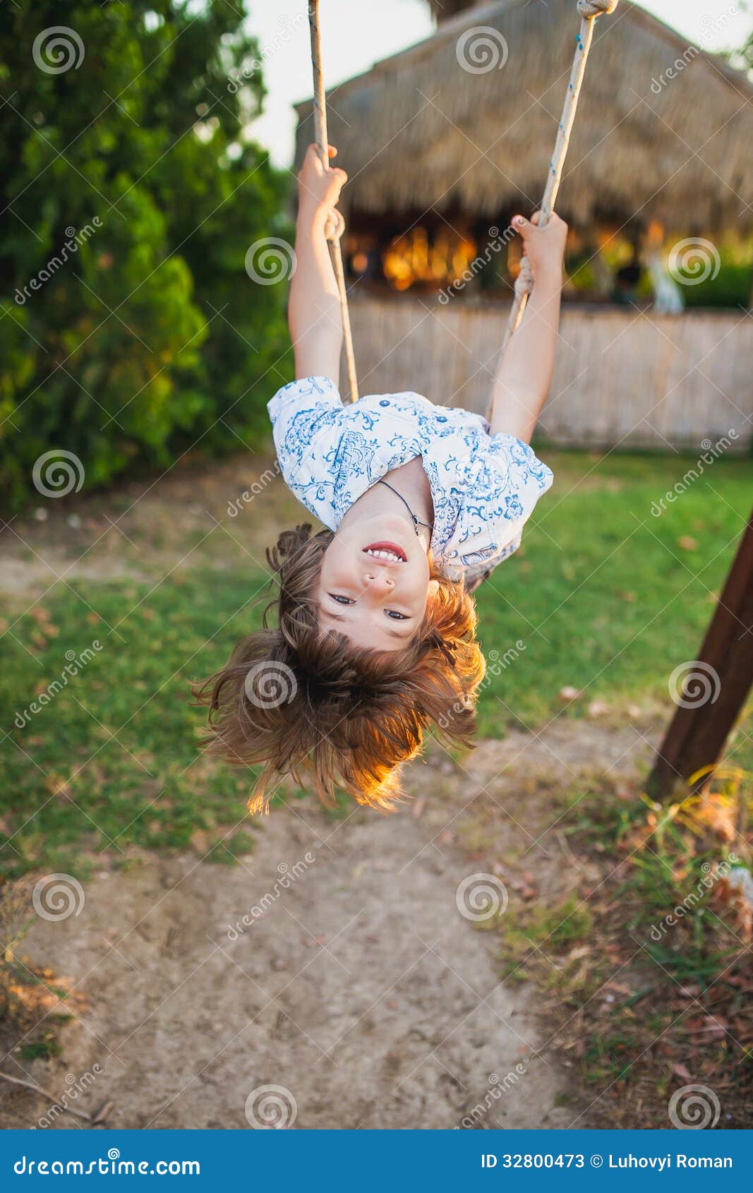 Boy swinging on a swing stock image. Image of baby, little 