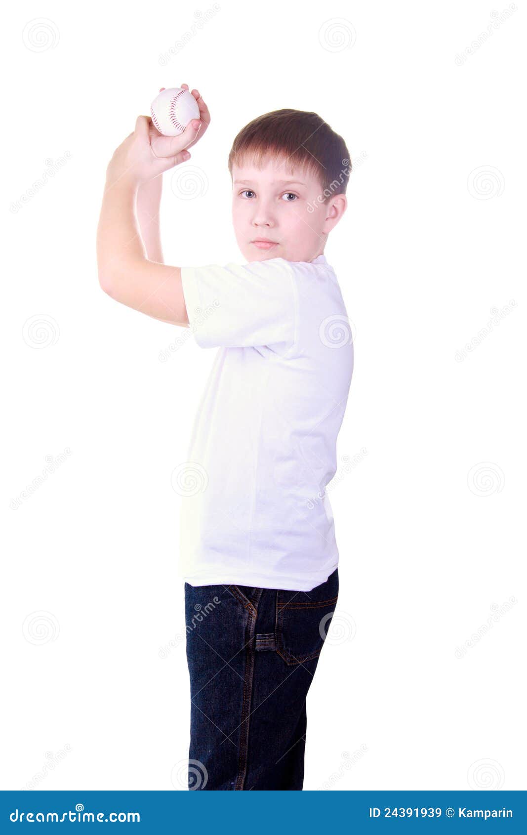 Boy throws a ball stock image. Image of throwing, player 24391939