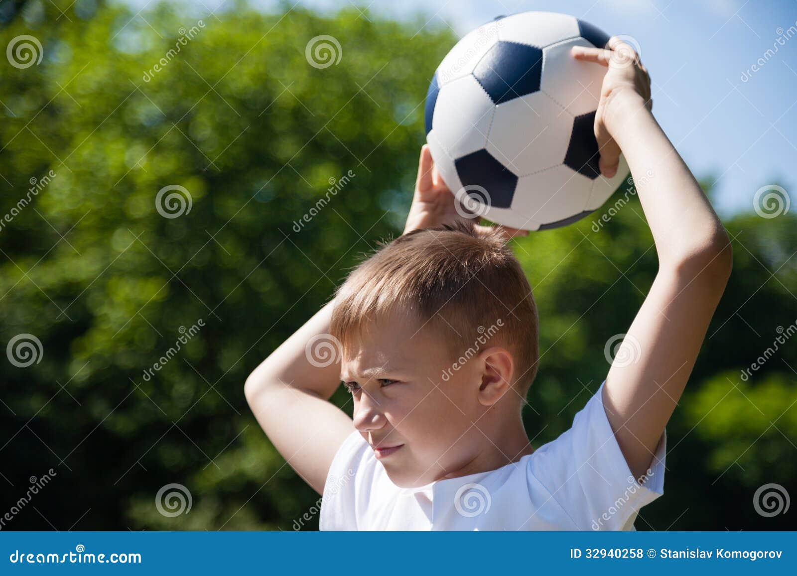 Boy throws a ball stock photo. Image of hands, happiness 32940258