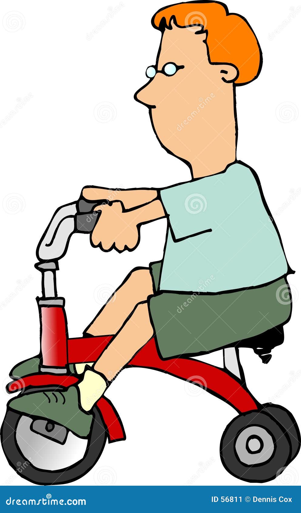 Boy on a tricycle stock illustration. Illustration of comic 56811