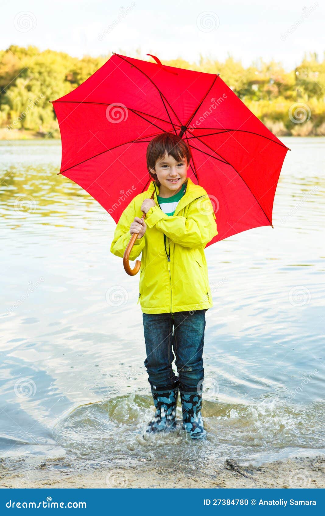 Boy with umbrella stock photo. Image of enjoy, lovely 27384780