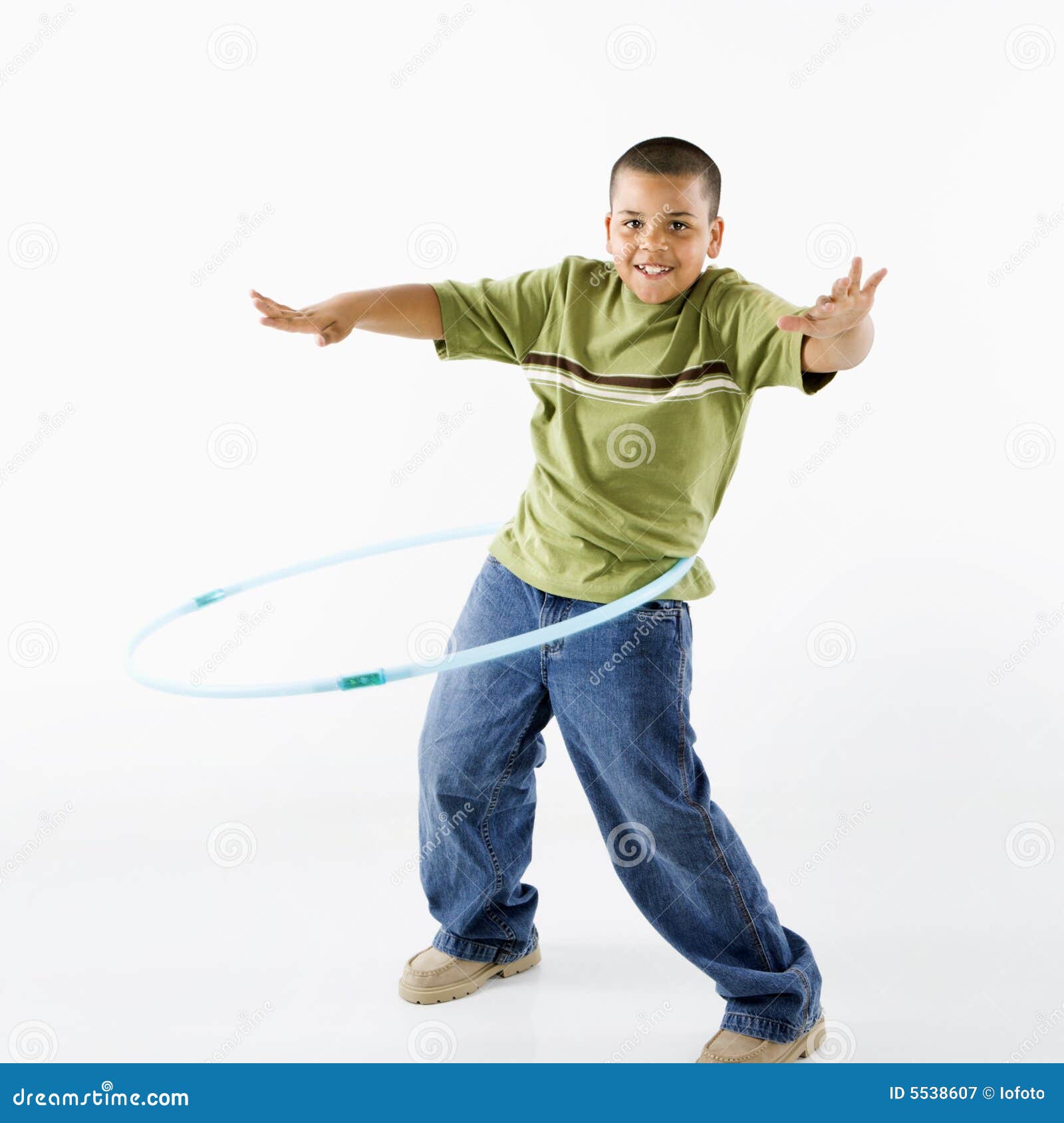 boy using hula hoop.