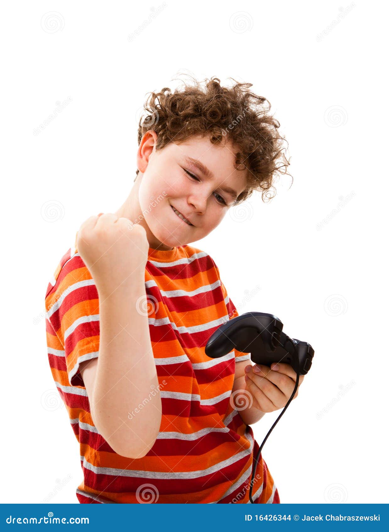 Smiling young child with video game controller Royalty-Free Stock Image -  Storyblocks