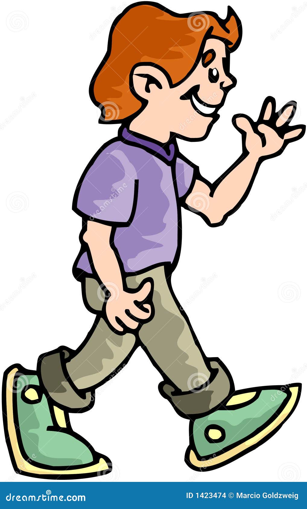 Boy Walking stock vector. Illustration of walk, model - 1423474
