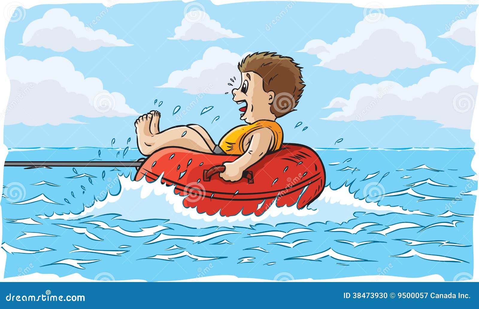 Boy water tubing stock vector. Illustration of tubing 38473930