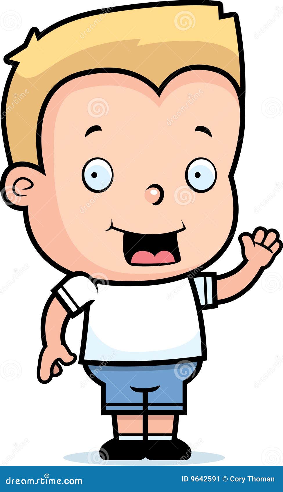 Boy Waving stock vector. Illustration of smiling, vector - 9642591