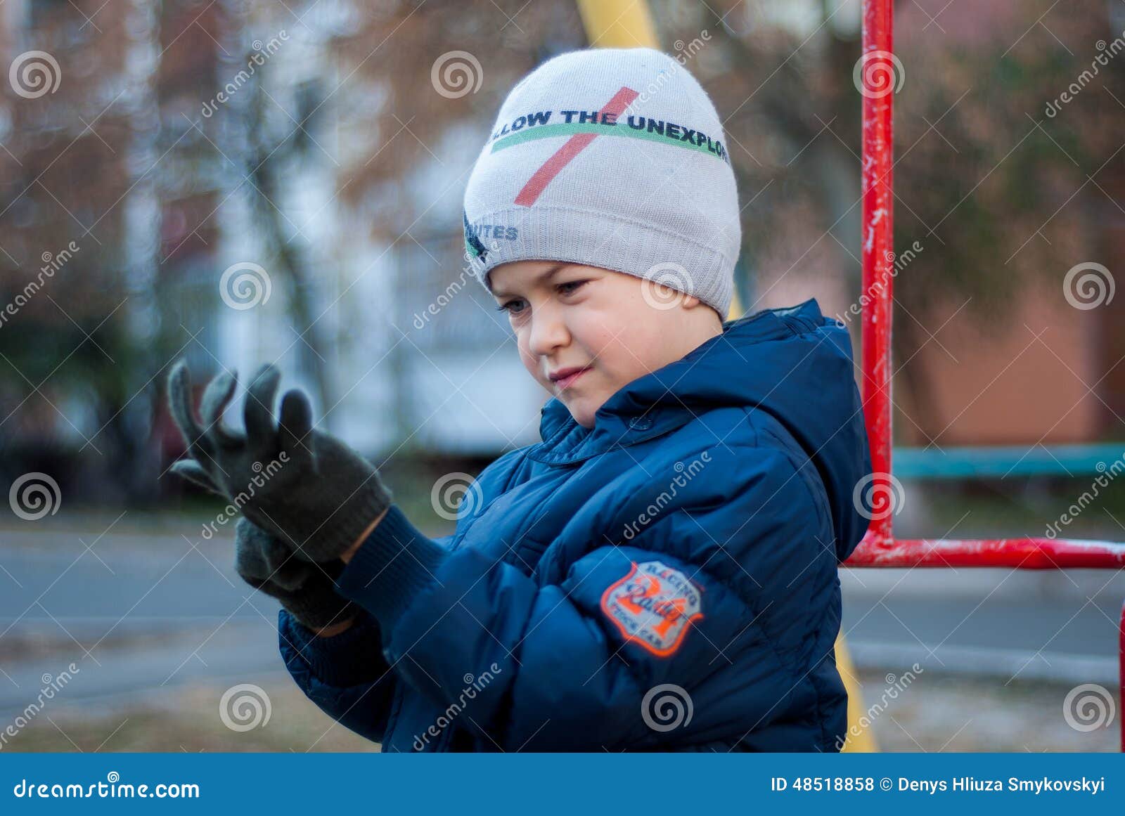 Boy wear gloves stock photo. Image of years, wear, view 48518858