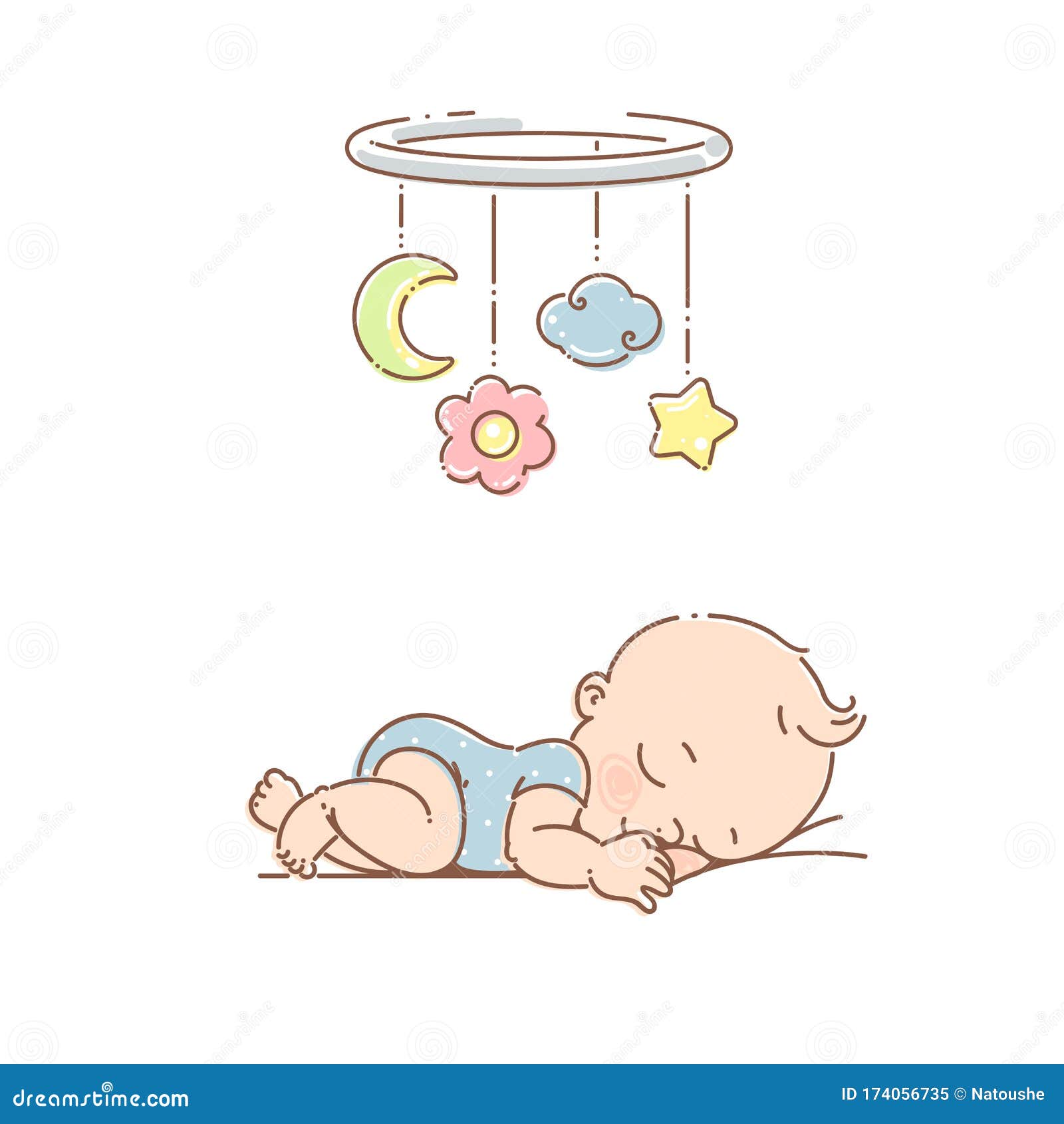 Little Baby Boy Sleep Under Mobile Toy. Stock Vector - Illustration of cartoon, motherhood: 174056735 Little Baby Boy Sleep Under Mobile Toy. Stock Vector - Illustration of cartoon, motherhood: 174056735