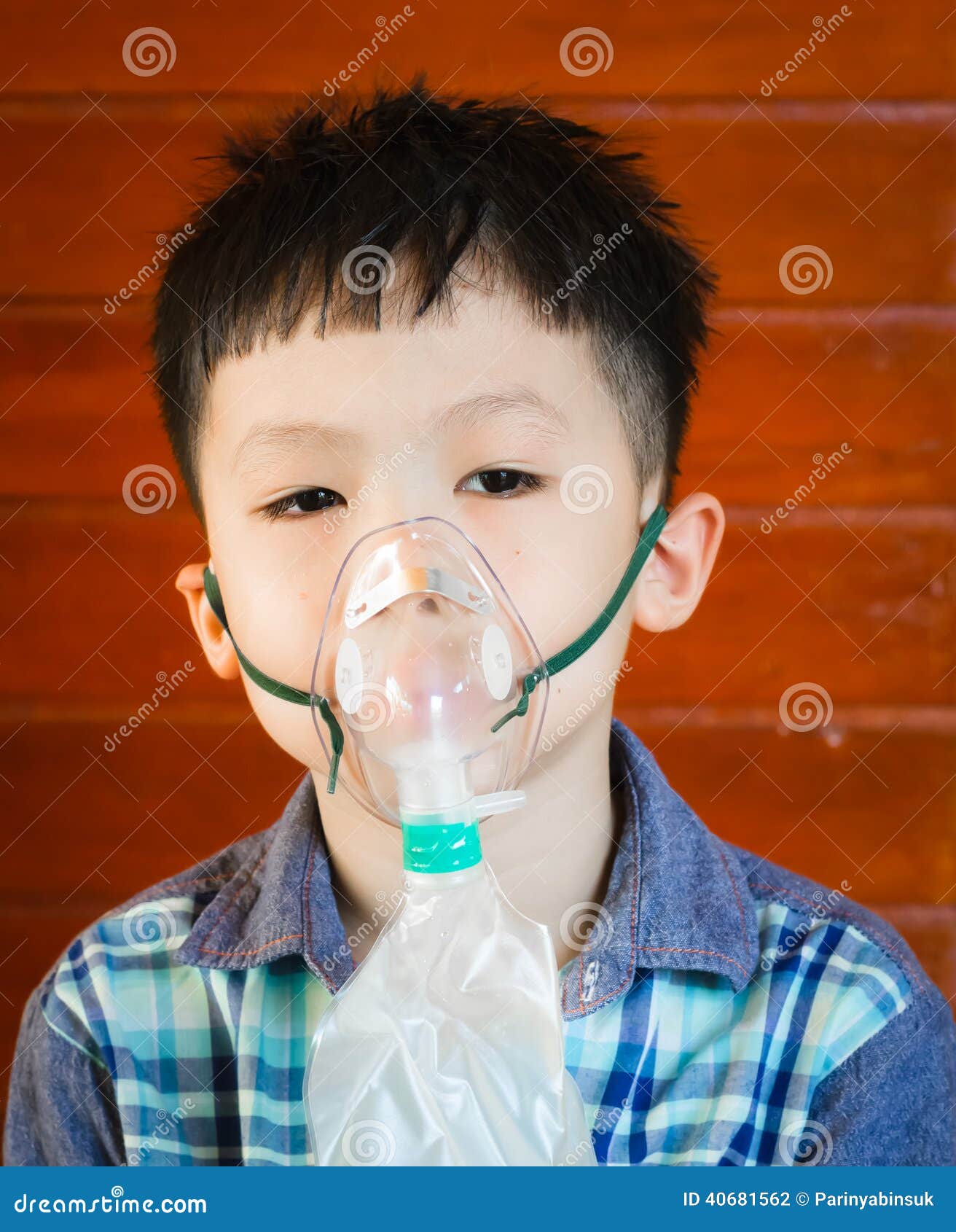 Boy wearing oxygen mask. stock photo. Image of oxygen 40681562