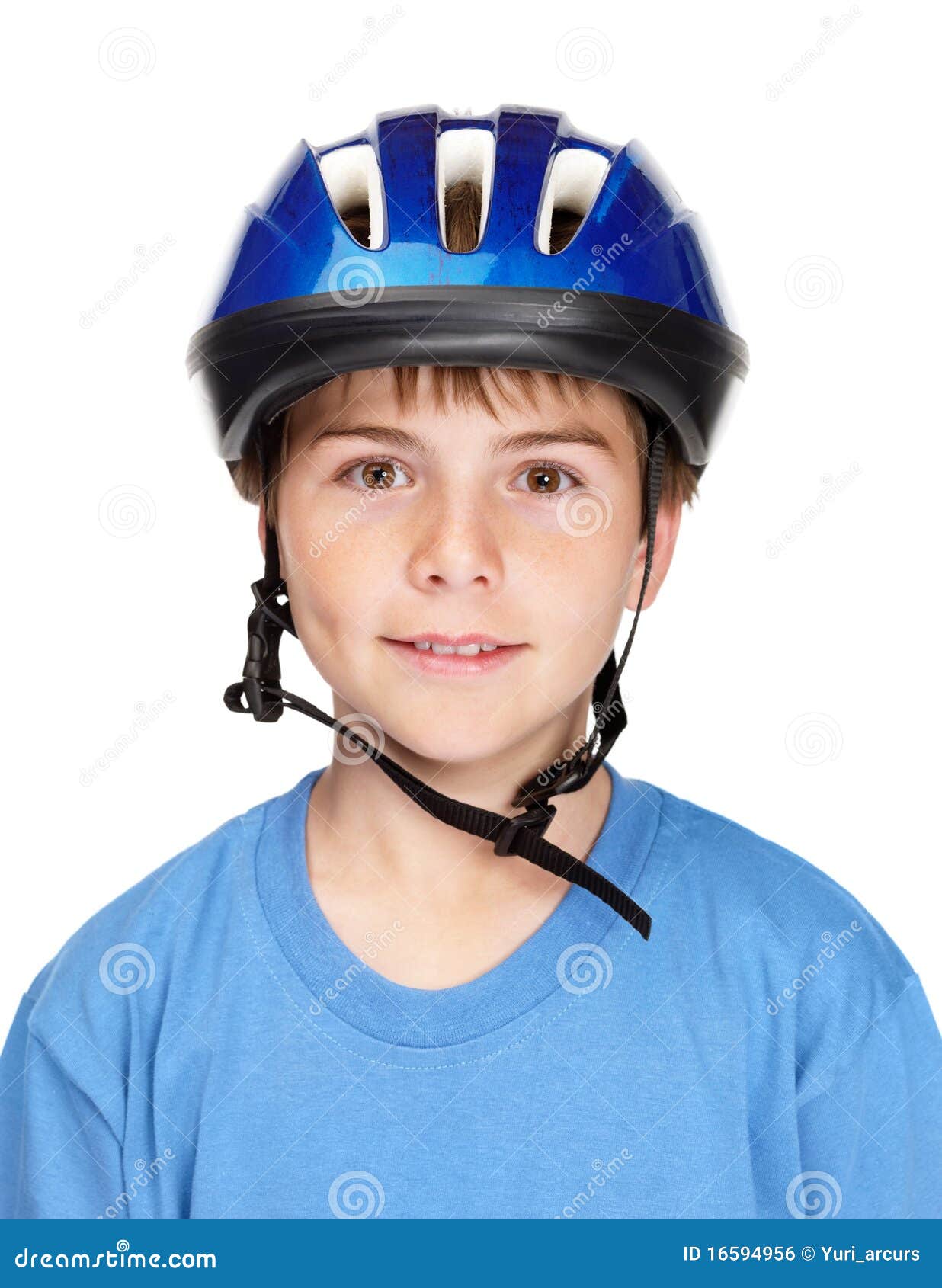 Boy Wearing a Protective Helmet Against White Stock Photo Image of