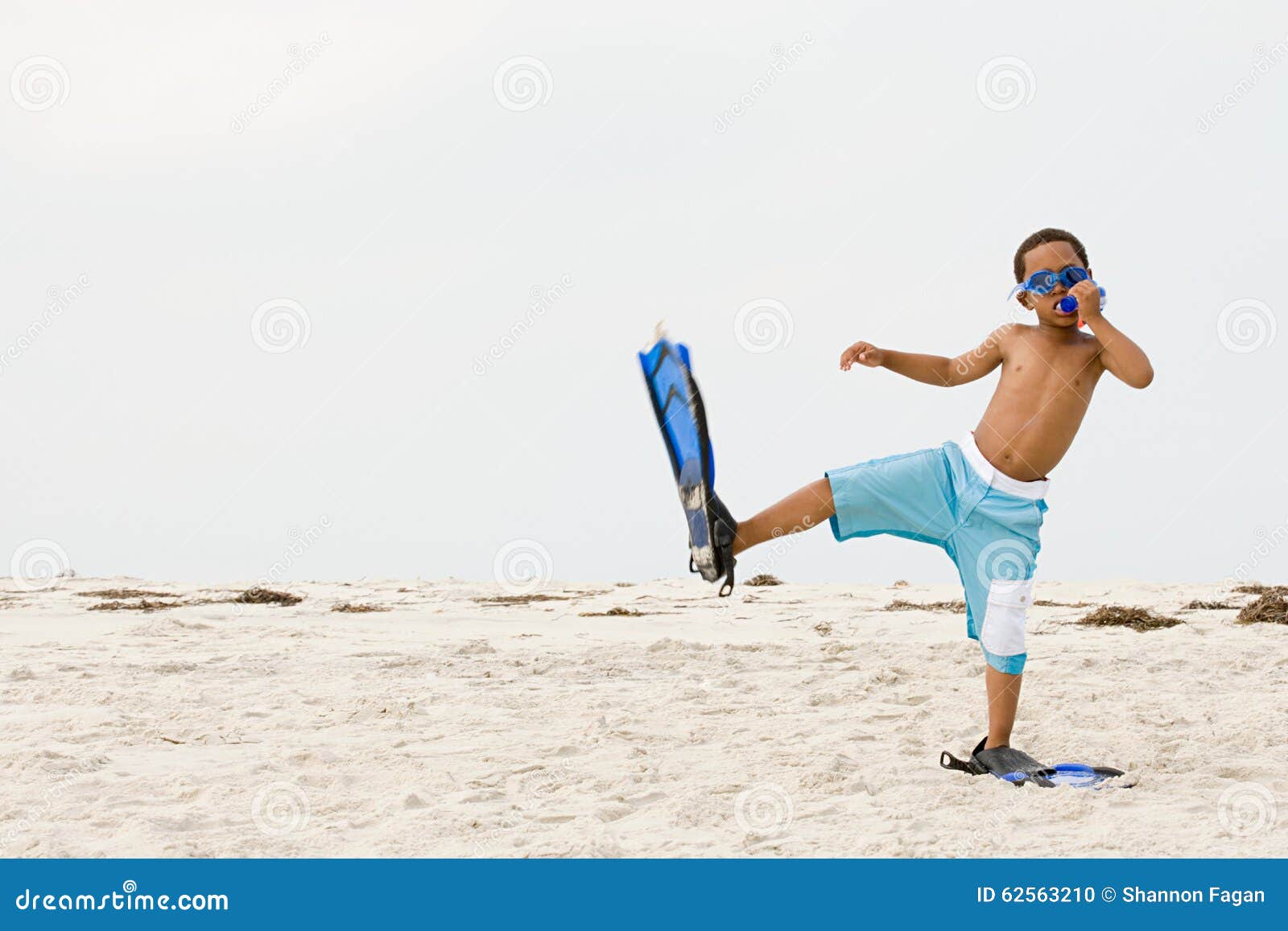 Boy Wearing Snorkel and Flippers Stock Photo Image of goggles, arms