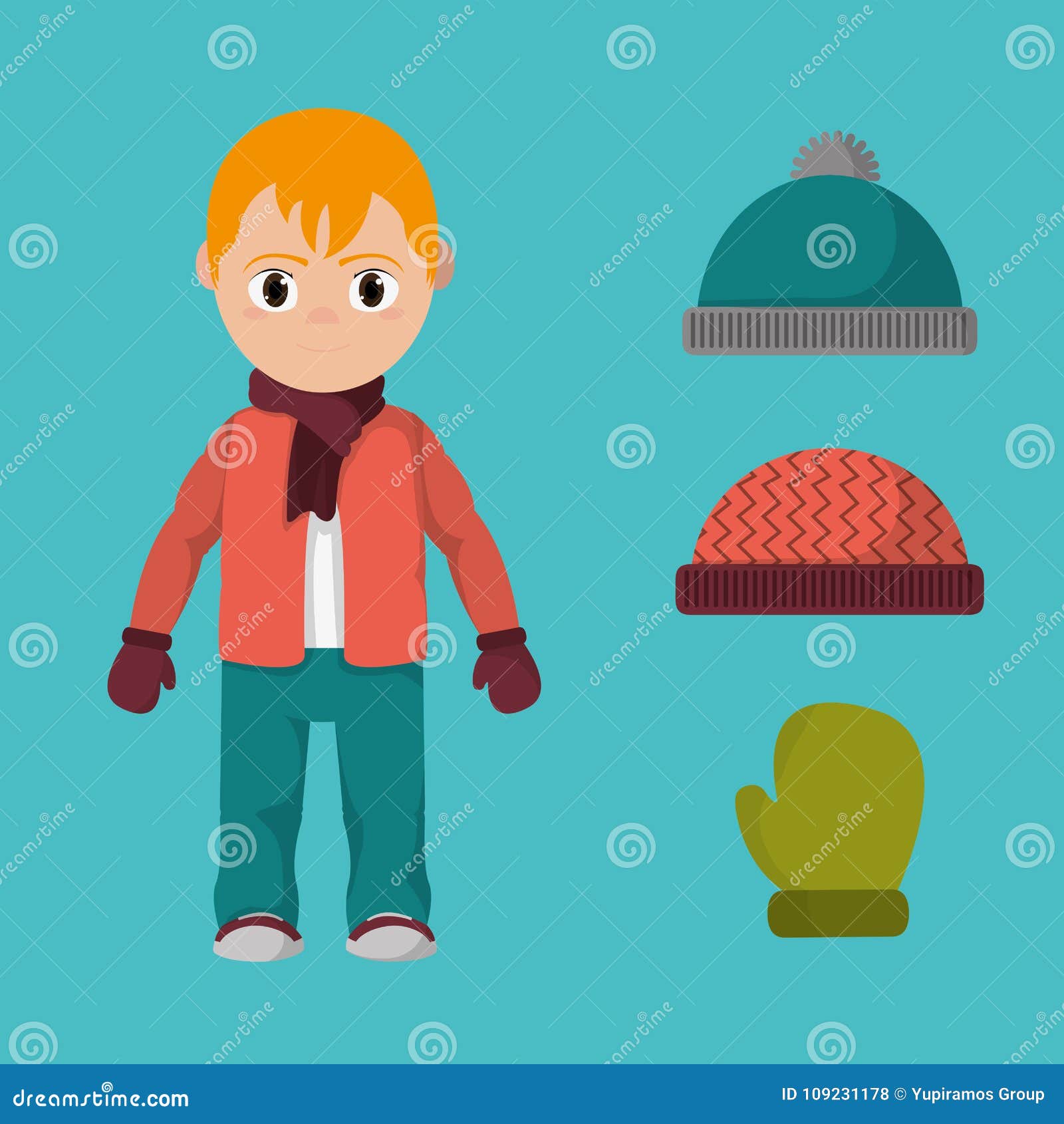 Boy with Winter Clothes To Cold Weather Stock Vector - Illustration of  frozen, isolated: 109231178