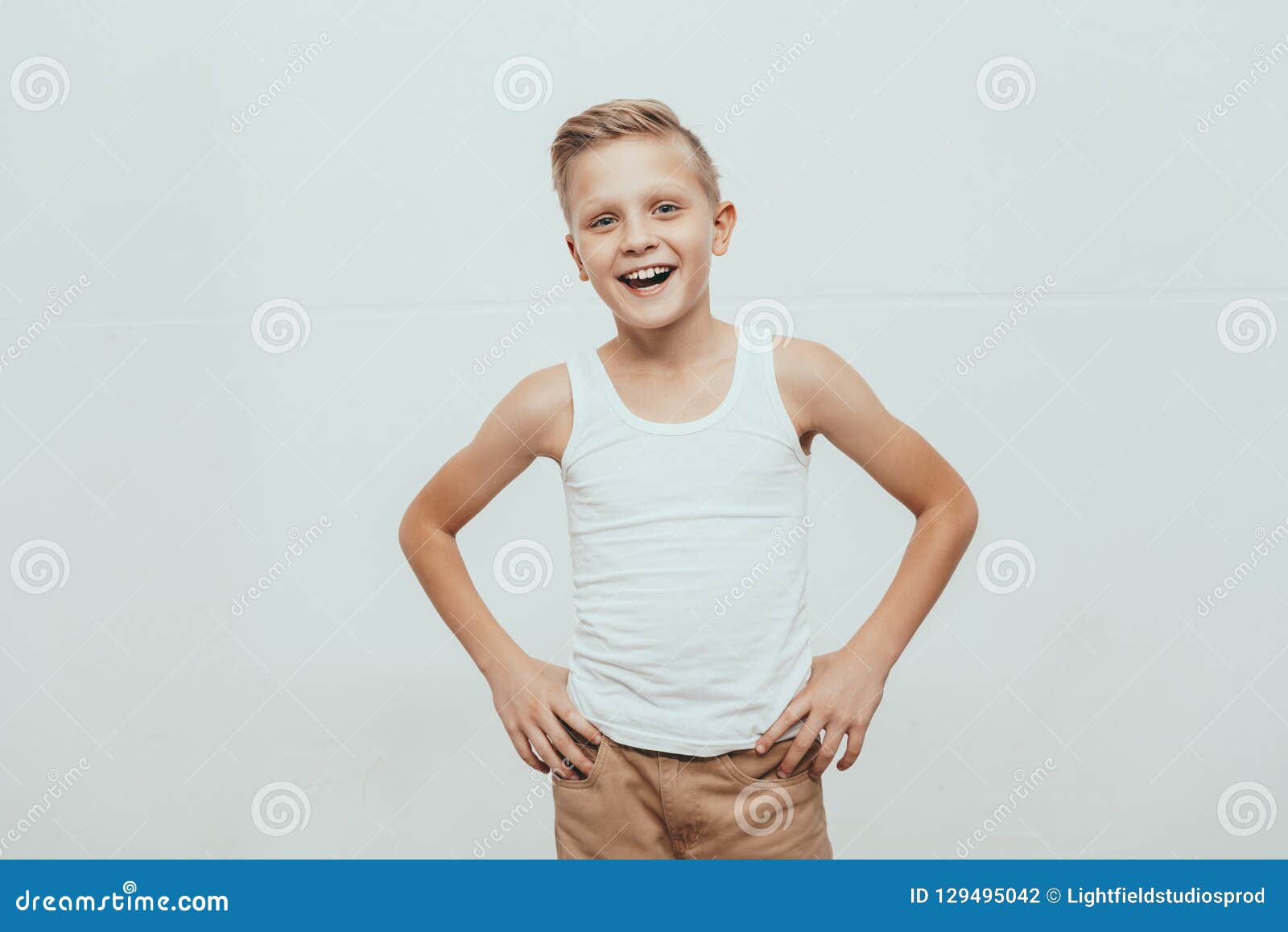 boys white tank top