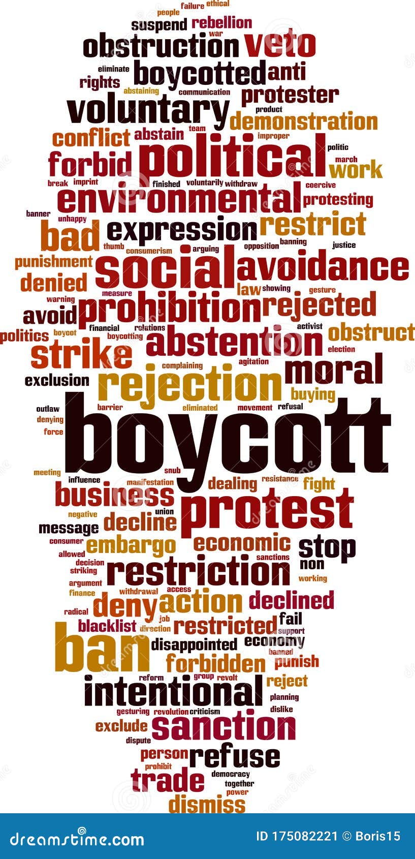 Boycott word cloud stock vector. Illustration of arguing 175082221