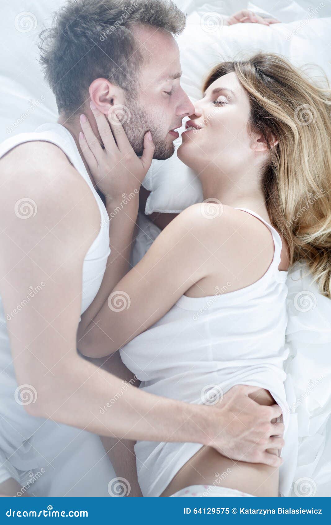 Boyfriend and Girlfriend Kissing Stock Image