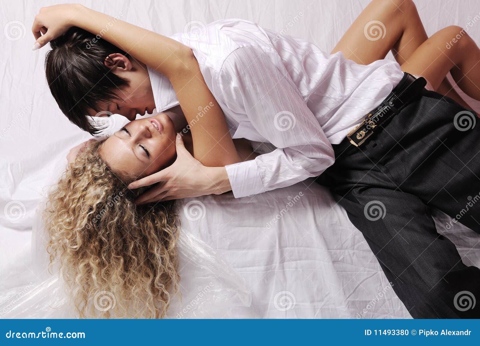 Boyfriend Kissing Her Girlfriend Stock Photo Image Of Boyfriend