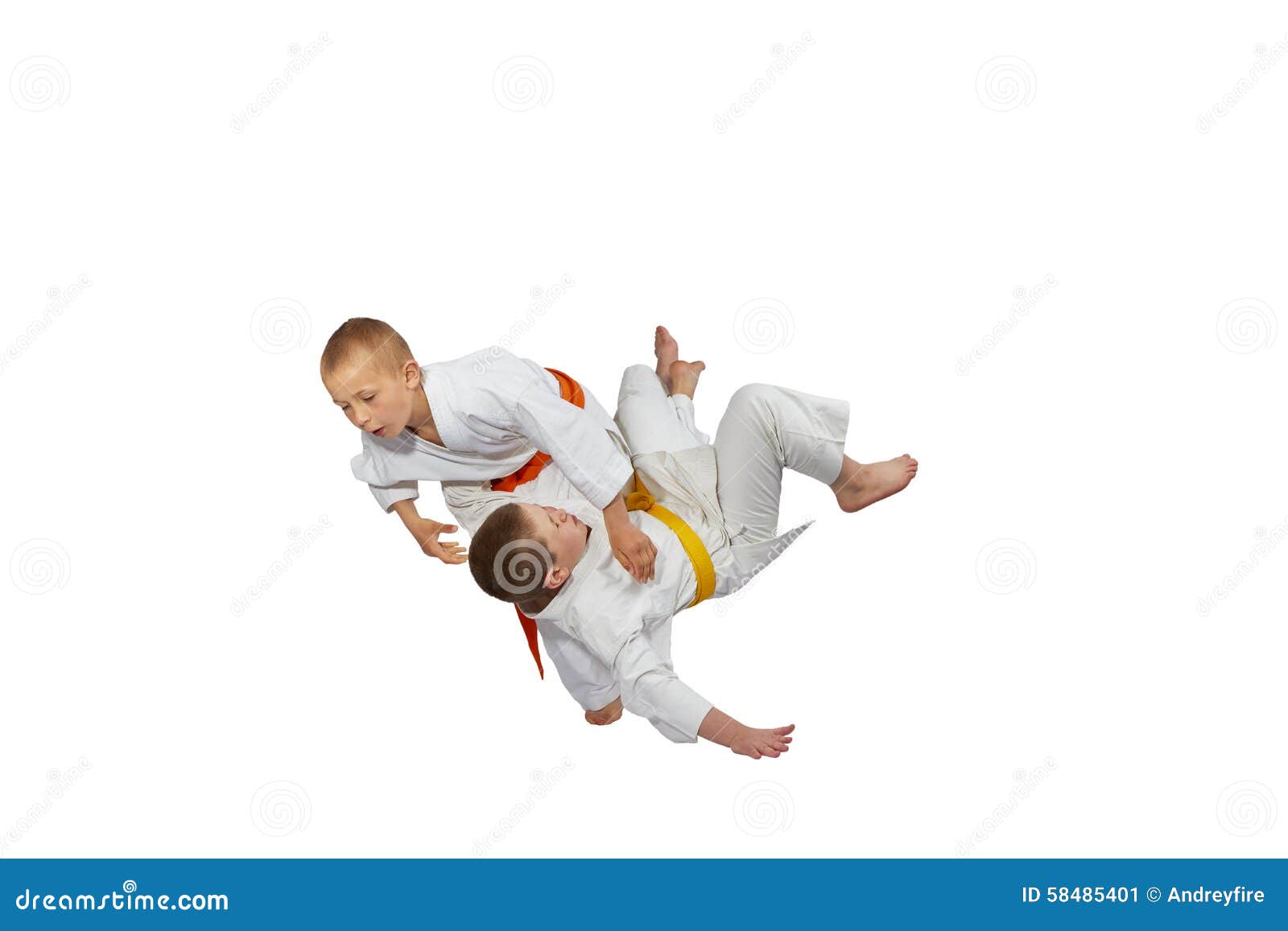 Boys Athletes Train Judo Throw Stock Image Image of martial, experience 58485401