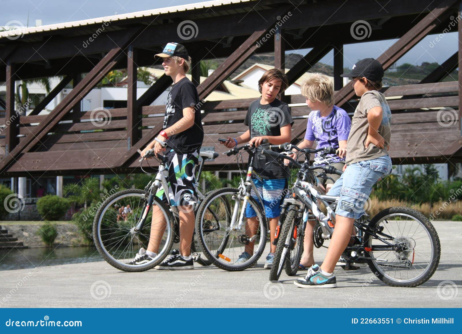Boys on bikes editorial photo. Image of cicle, bicycles 22663551