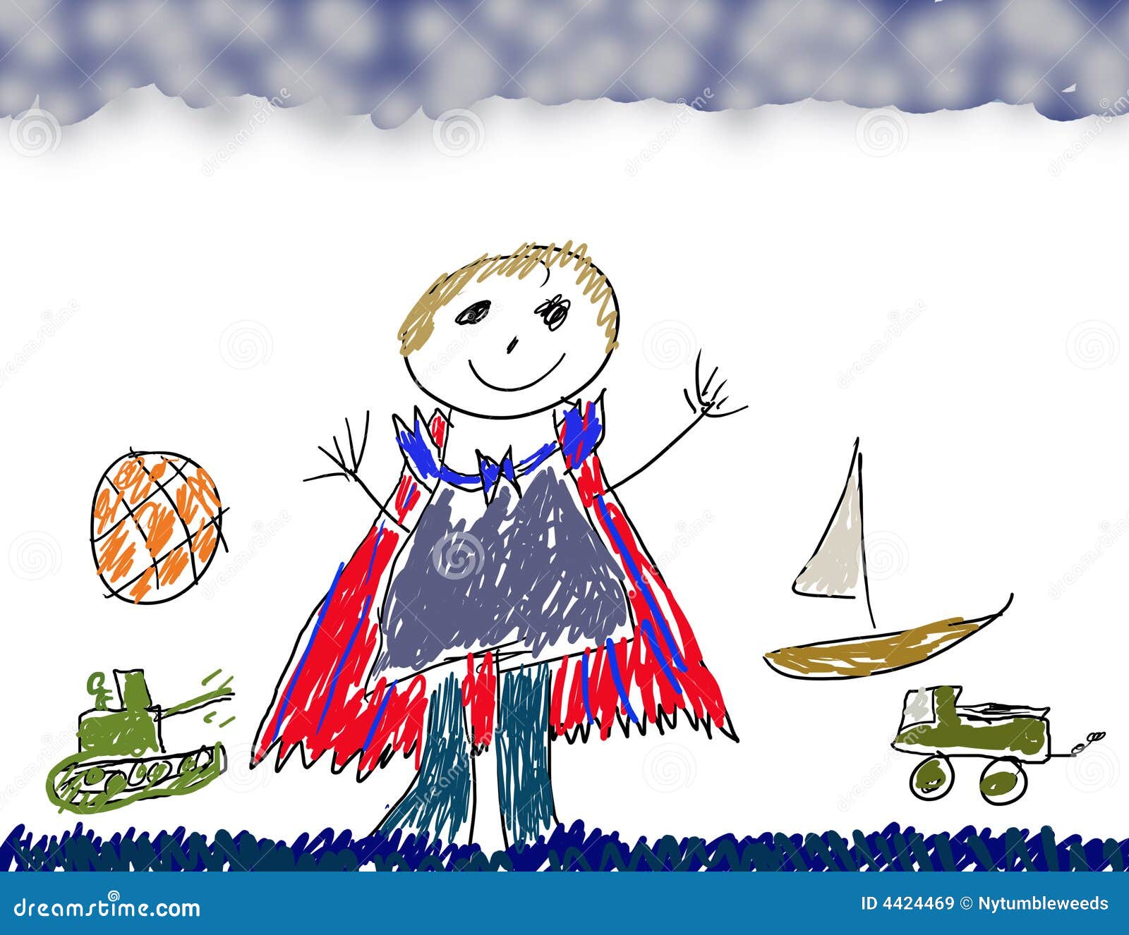 Boys drawing stock illustration. Illustration of crayon - 4424469