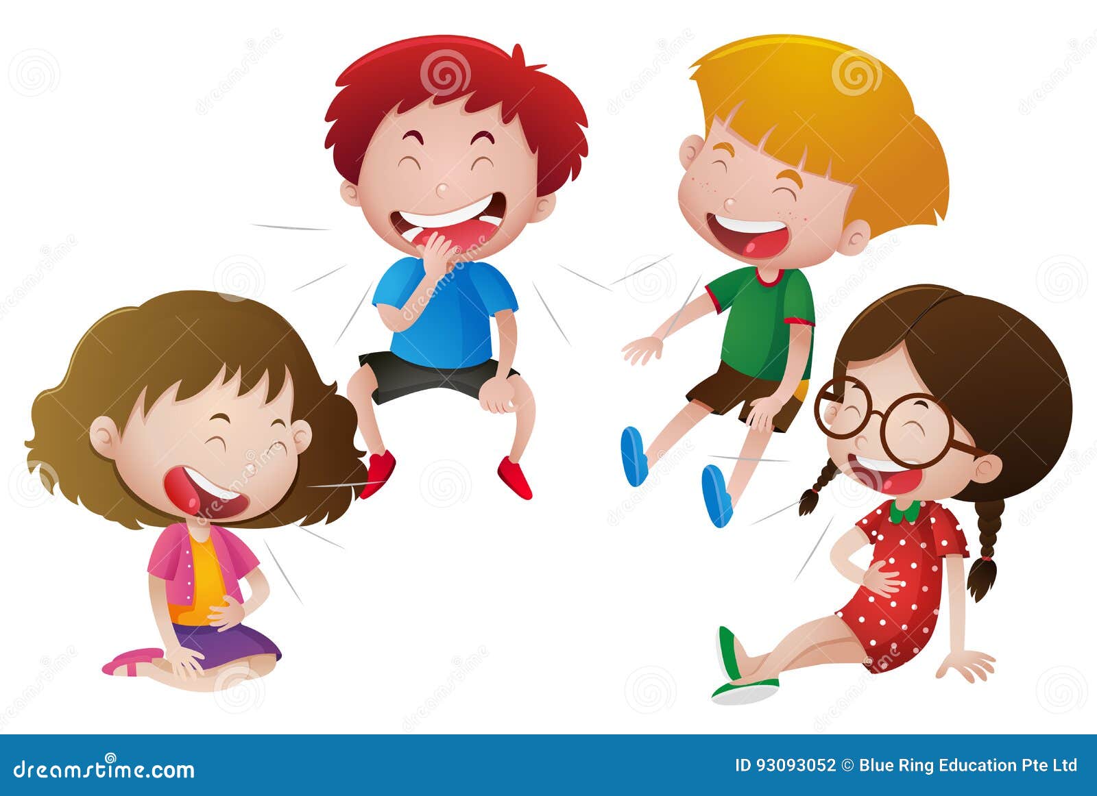 Boys and girls laugh stock vector. Illustration of drawing - 93093052