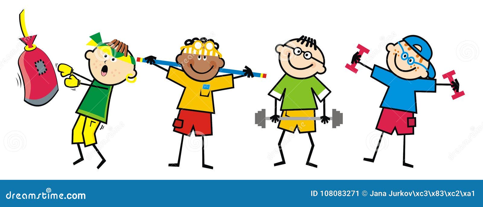 kids workout clipart