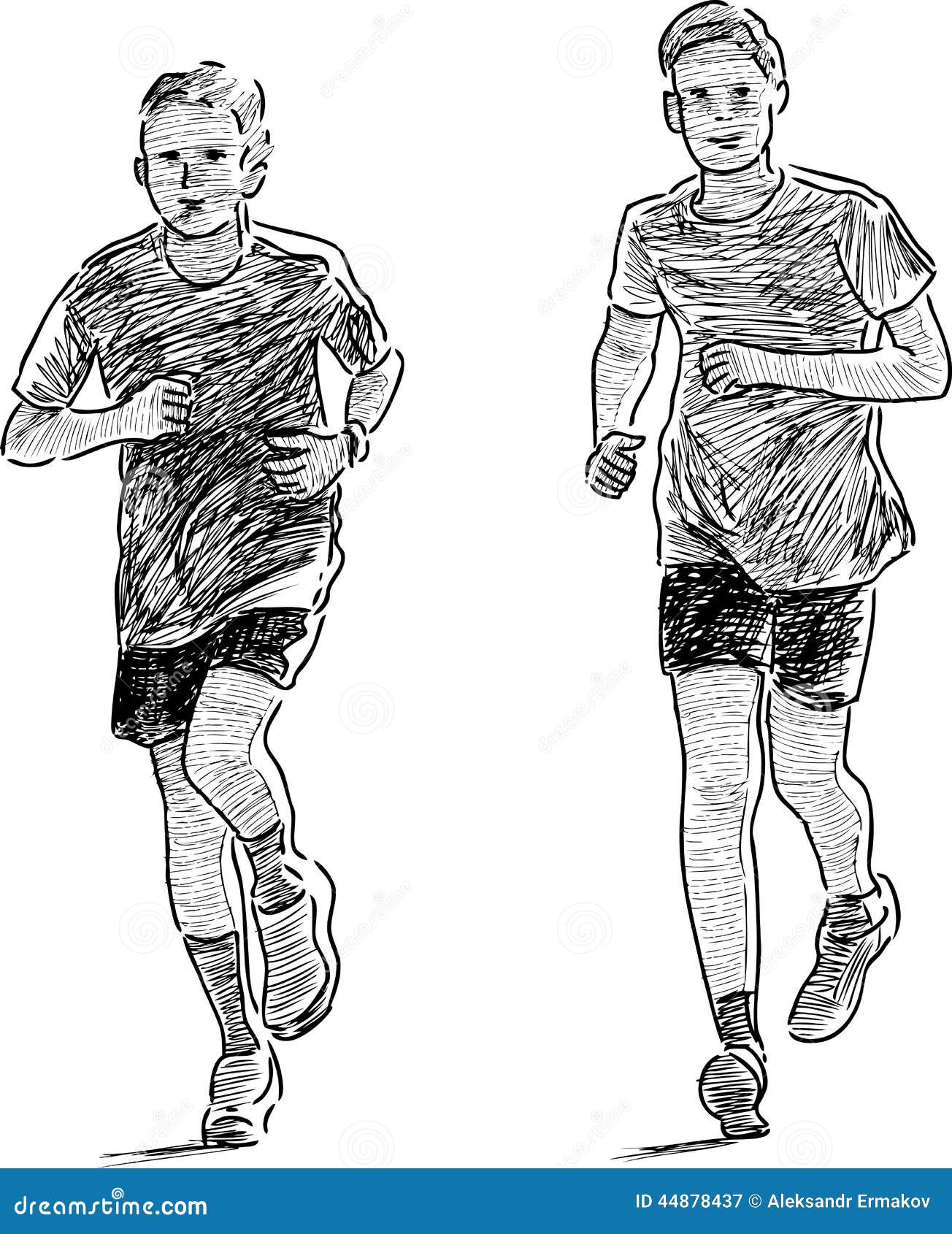 Boys jogging stock vector. Illustration of person, outdoor 44878437