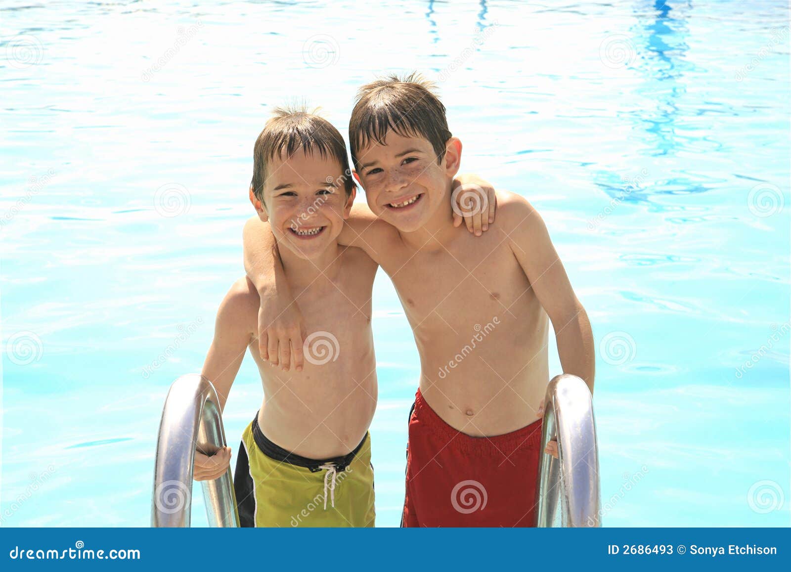 Boys at the Pool stock image. Image of small, happy, young 2686493