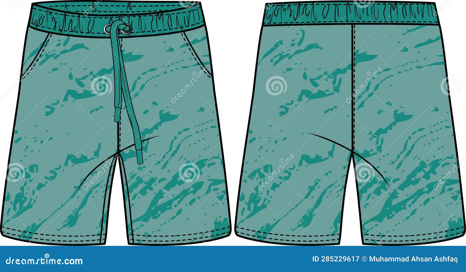 Boys Wear Long Shorts Sports and Casual Wear Stock Vector ...