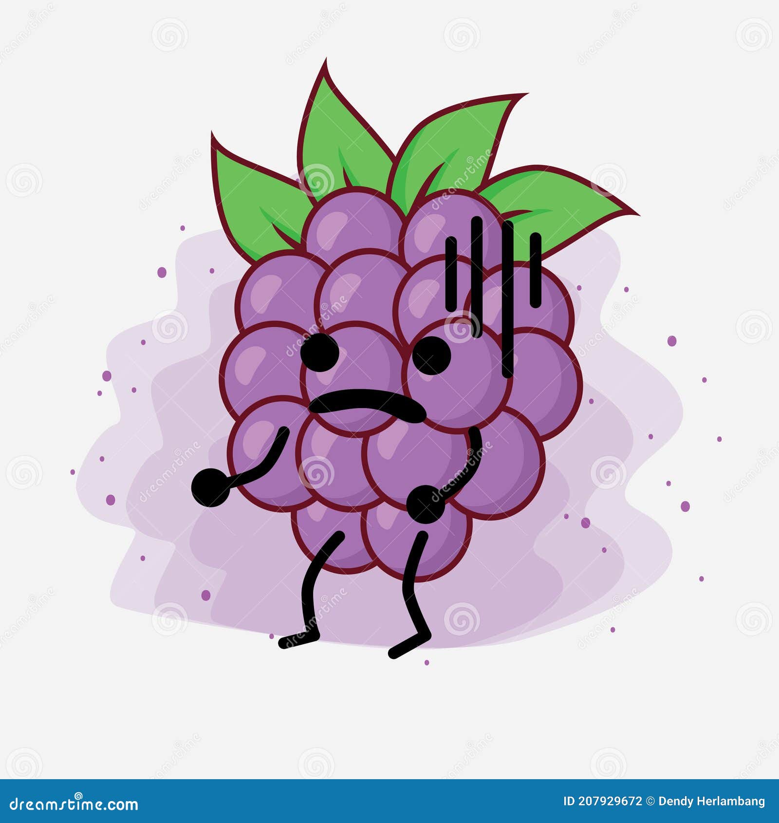 Boysenberry Cute Vector Character Illustration Stock Illustration