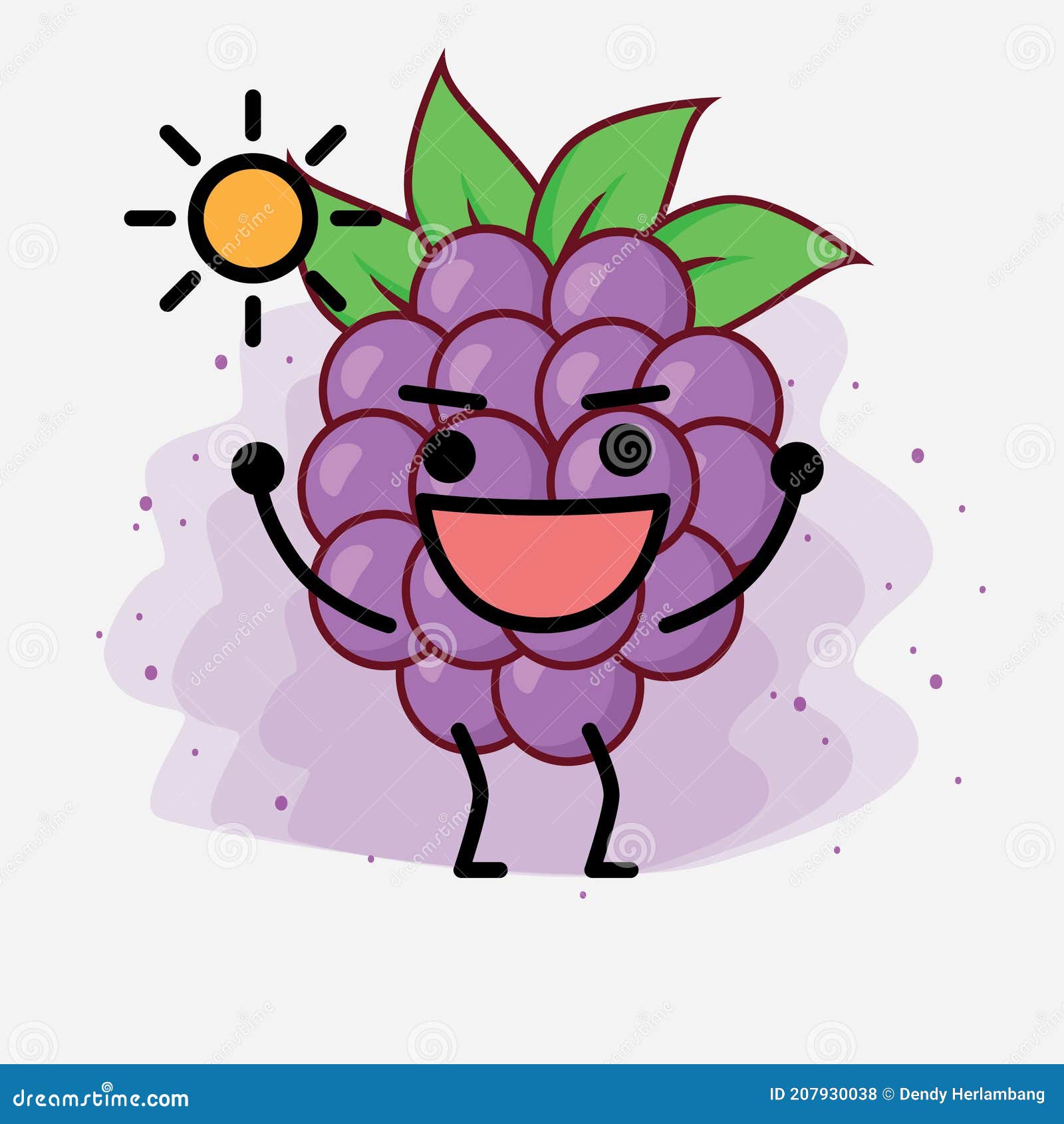 Boysenberry Cute Vector Character Illustration Stock Vector
