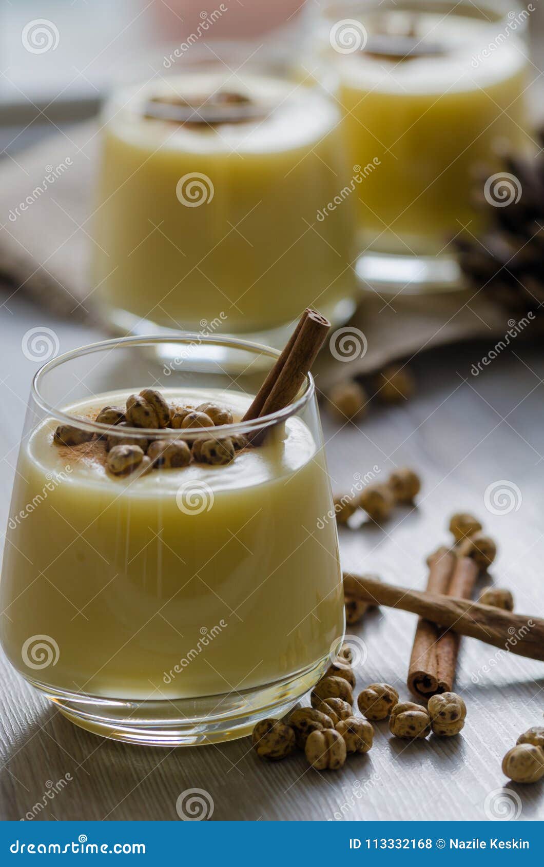 Boza or Bosa, Traditional Turkish Drink with Roasted Chickpeas a Stock ...
